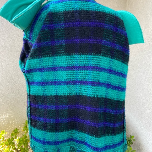 Price is Firm Vtg 80s plaid mohair wool cardigan sweater M - Picture 7 of 10